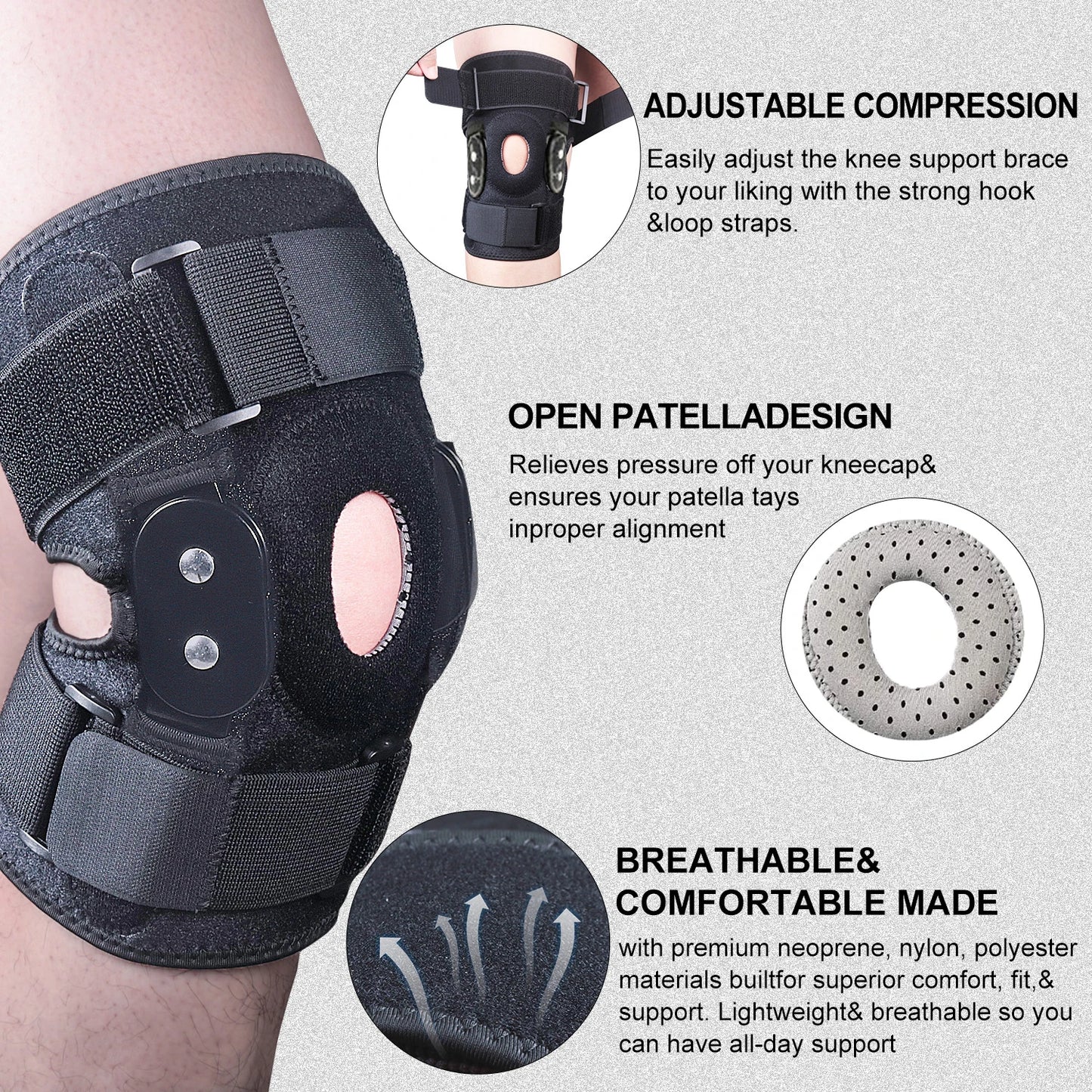 Adjustable Hinged Knee Brace For Meniscus Tear